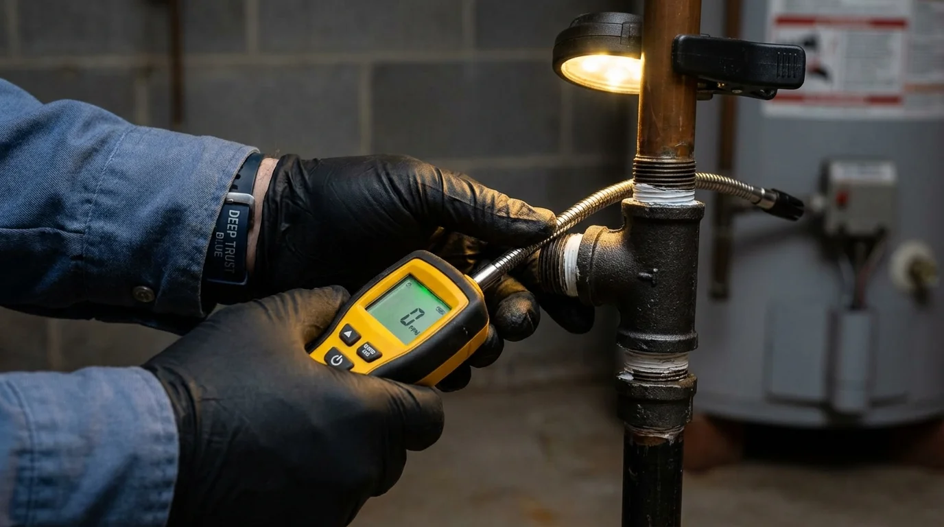 Gas leak detection with electronic sniffer by Johns Plumbing LLC in Trumann